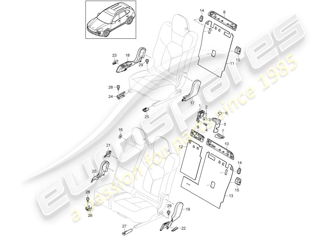 a part diagram from the porsche cayenne parts catalogue