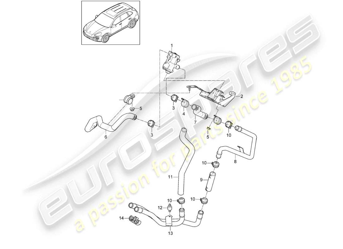 a part diagram from the porsche 2018 (cayenne e2 92a) parts catalogue