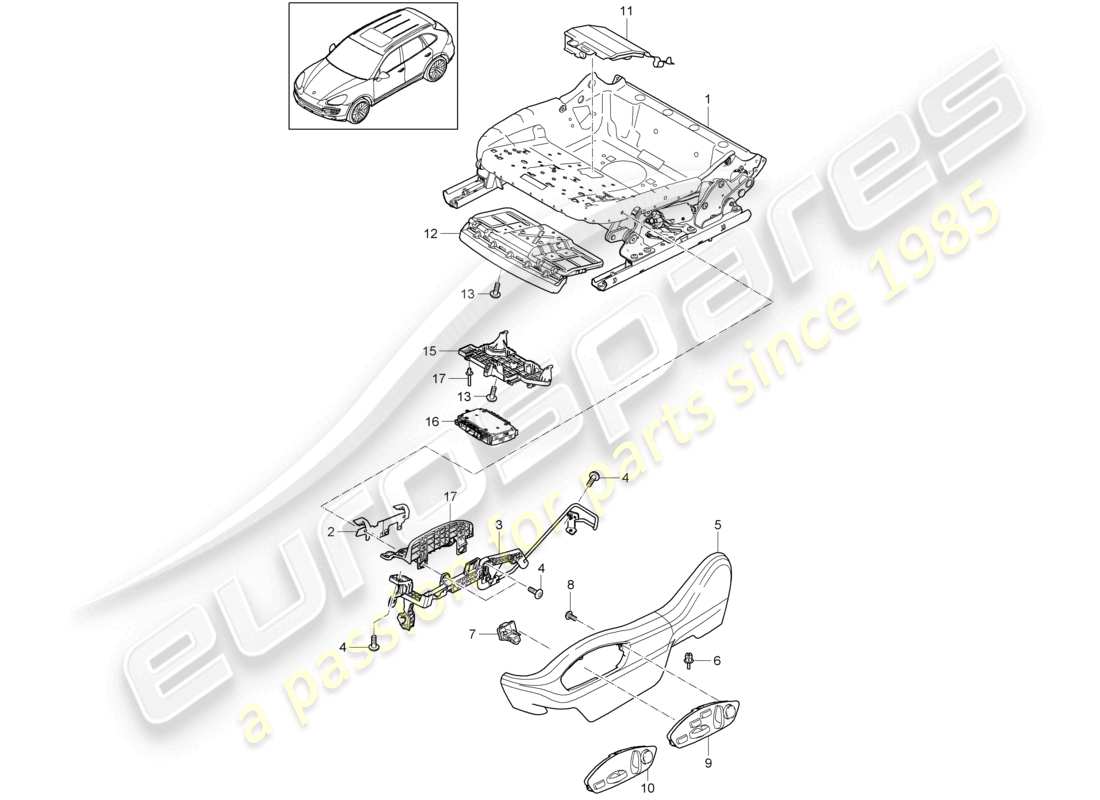 a part diagram from the porsche 2014 (cayenne e2 92a) parts catalogue