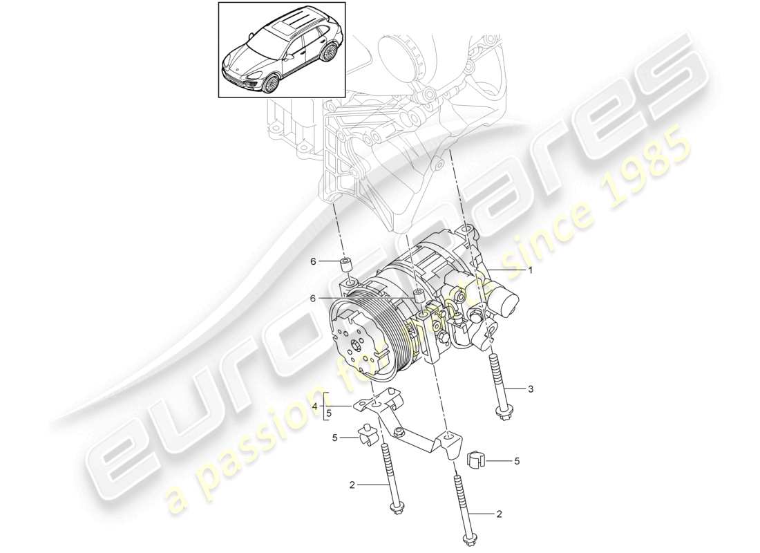 a part diagram from the porsche cayenne parts catalogue