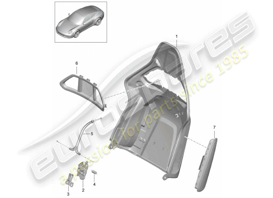 a part diagram from the porsche 2014 (991-1) parts catalogue