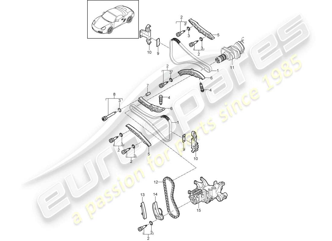 a part diagram from the porsche 2009 (987 boxster) parts catalogue