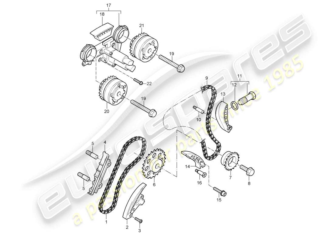 a part diagram from the porsche 2004 (cayenne e1 9pa) parts catalogue