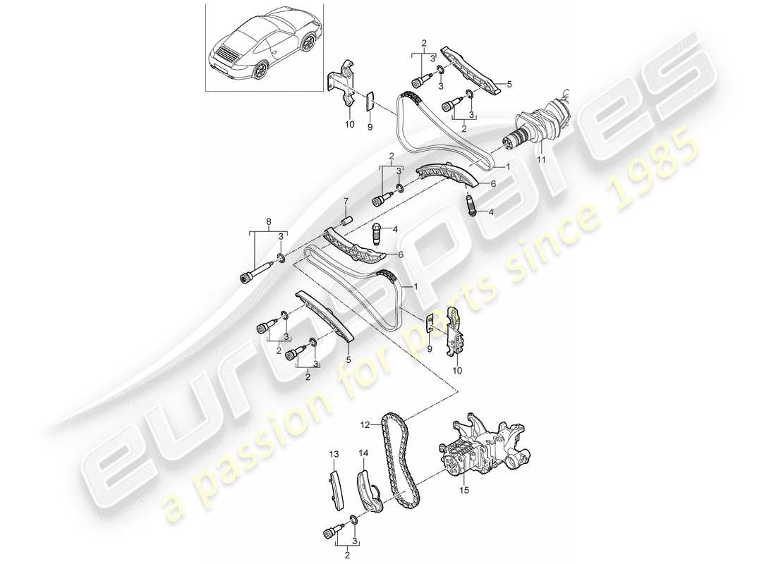 a part diagram from the porsche 2009 (997-2) parts catalogue