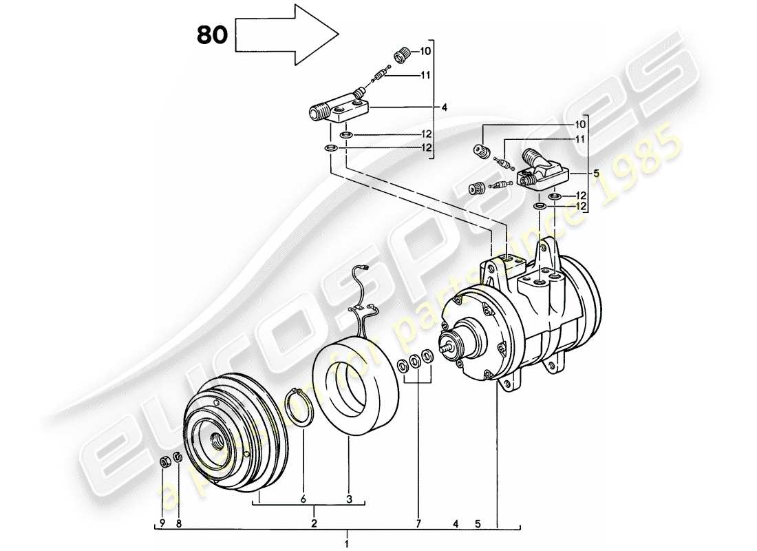 a part diagram from the porsche 1979 (928) parts catalogue