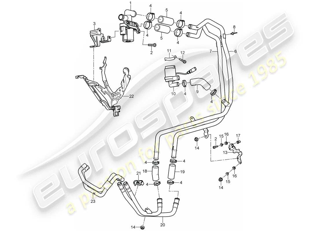 a part diagram from the porsche 2006 (cayenne e1 9pa) parts catalogue