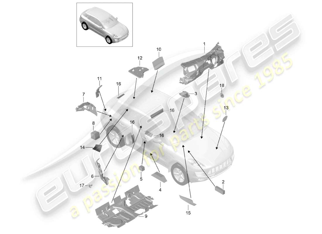 a part diagram from the porsche macan parts catalogue