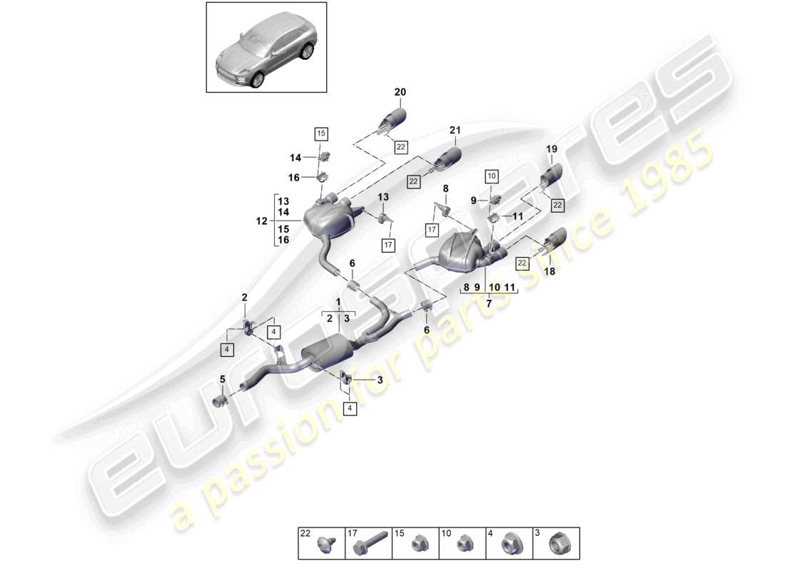 a part diagram from the porsche 2019 (macan) parts catalogue