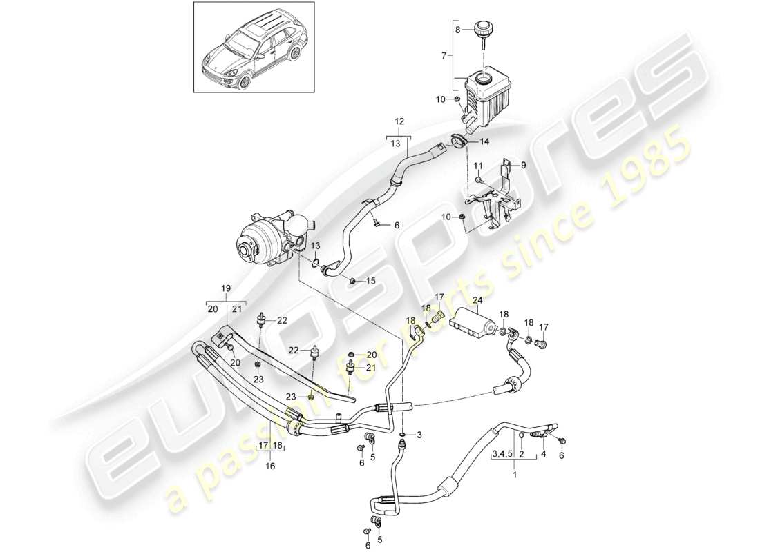 a part diagram from the porsche 2017 (cayenne e2 92a) parts catalogue