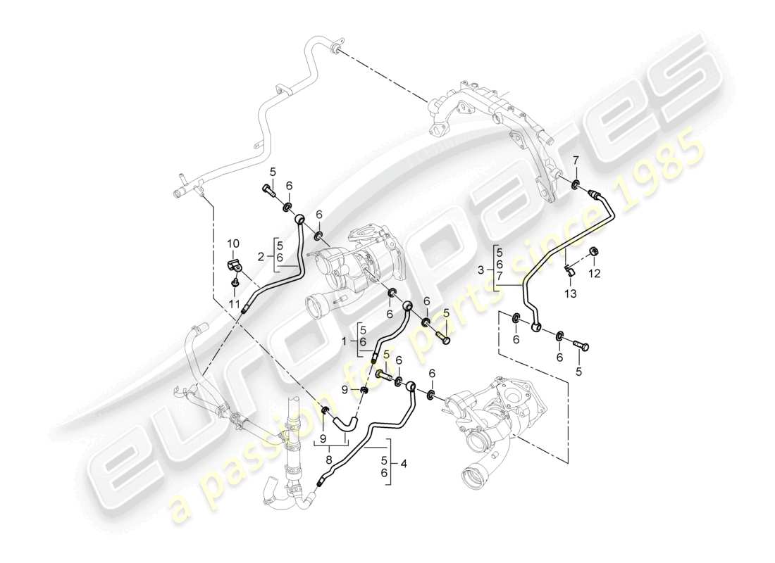 a part diagram from the porsche 2008 (cayenne e1 9pa) parts catalogue