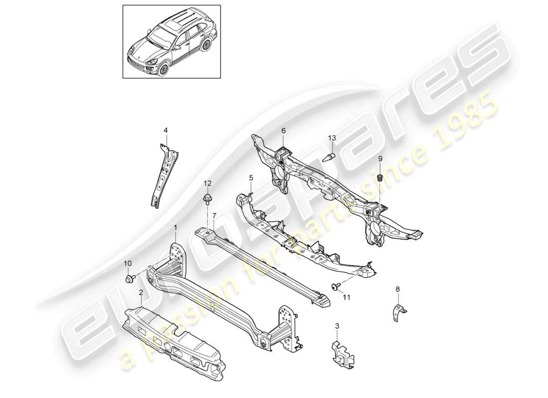 a part diagram from the porsche 2018 (cayenne e2 92a) parts catalogue