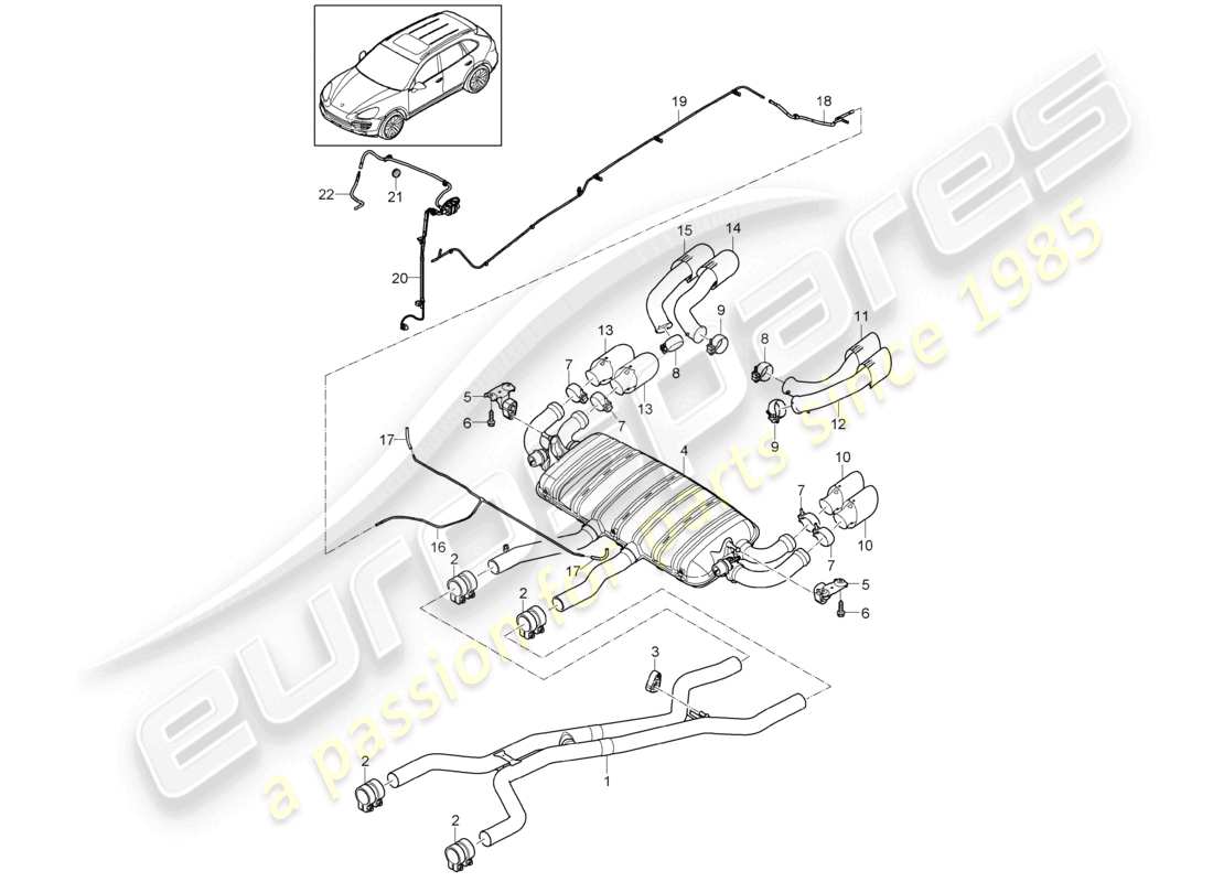 a part diagram from the porsche cayenne parts catalogue