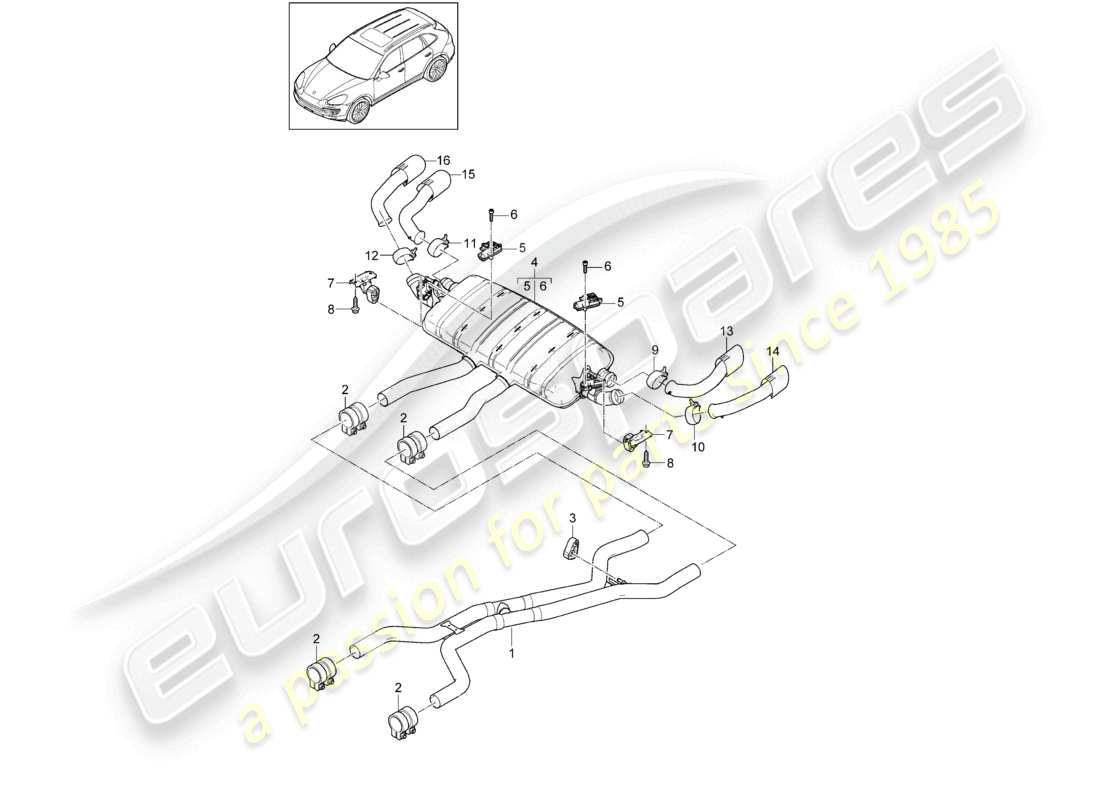 a part diagram from the porsche 2017 (cayenne e2 92a) parts catalogue