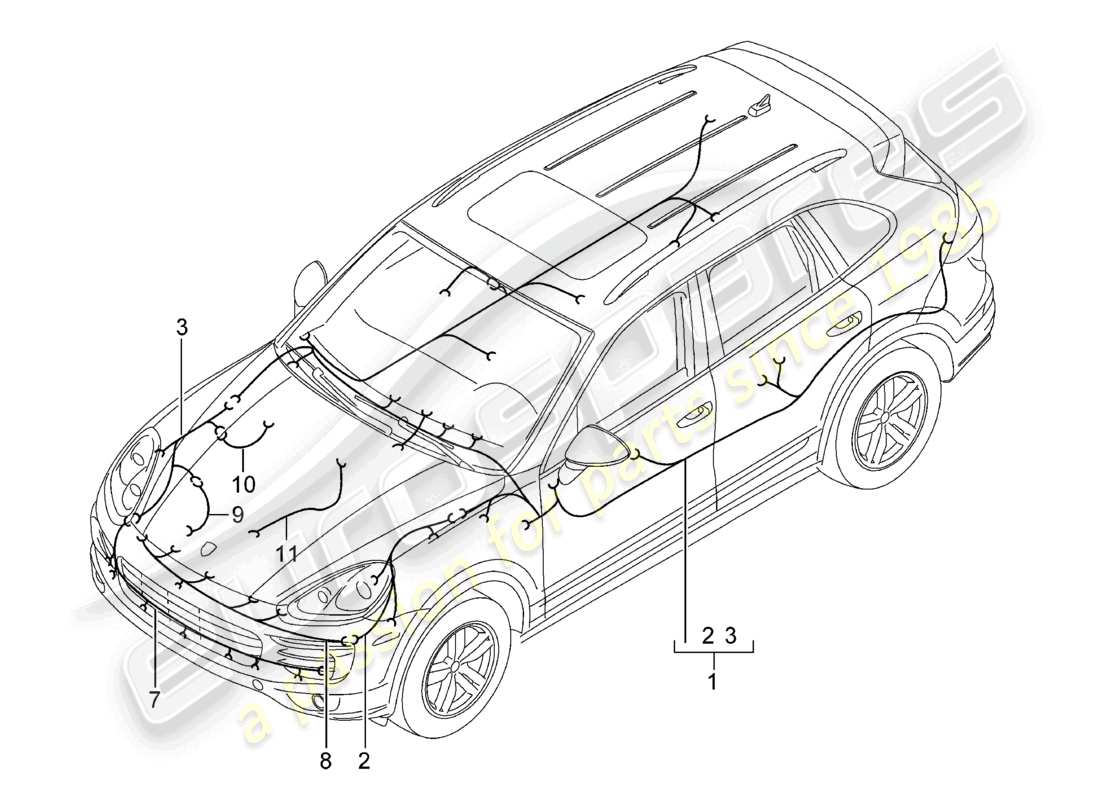 a part diagram from the porsche 2014 (cayenne e2 92a) parts catalogue