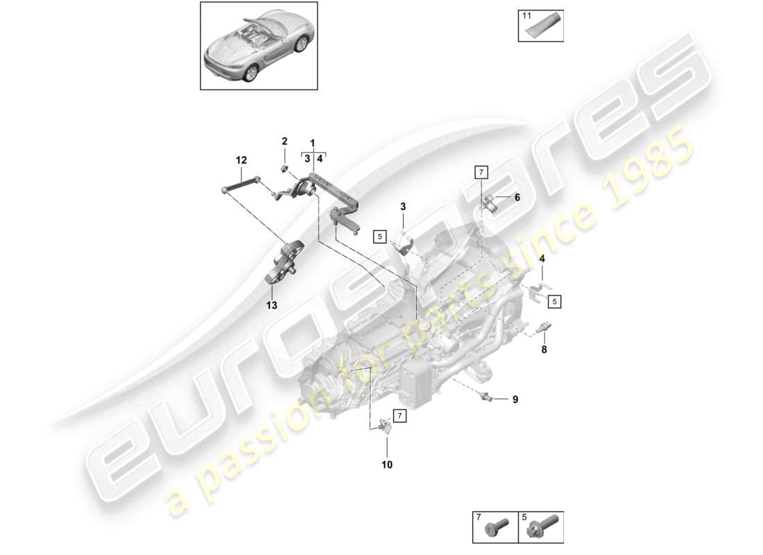 a part diagram from the porsche 2018 (718 boxster) parts catalogue