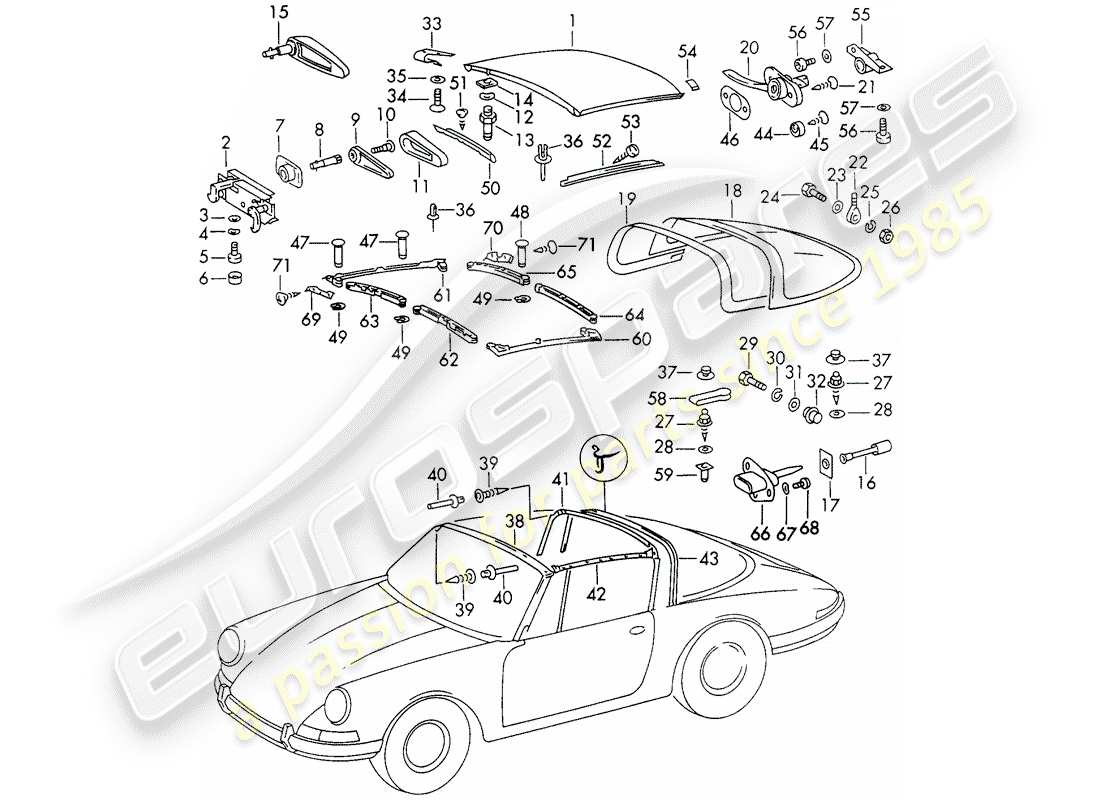 a part diagram from the porsche 911 parts catalogue