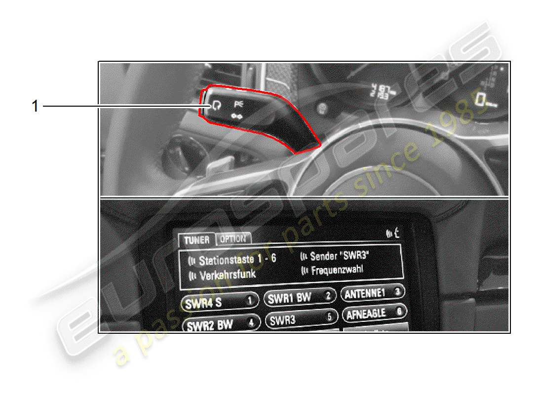 a part diagram from the porsche 2013 (tequipment panamera) parts catalogue