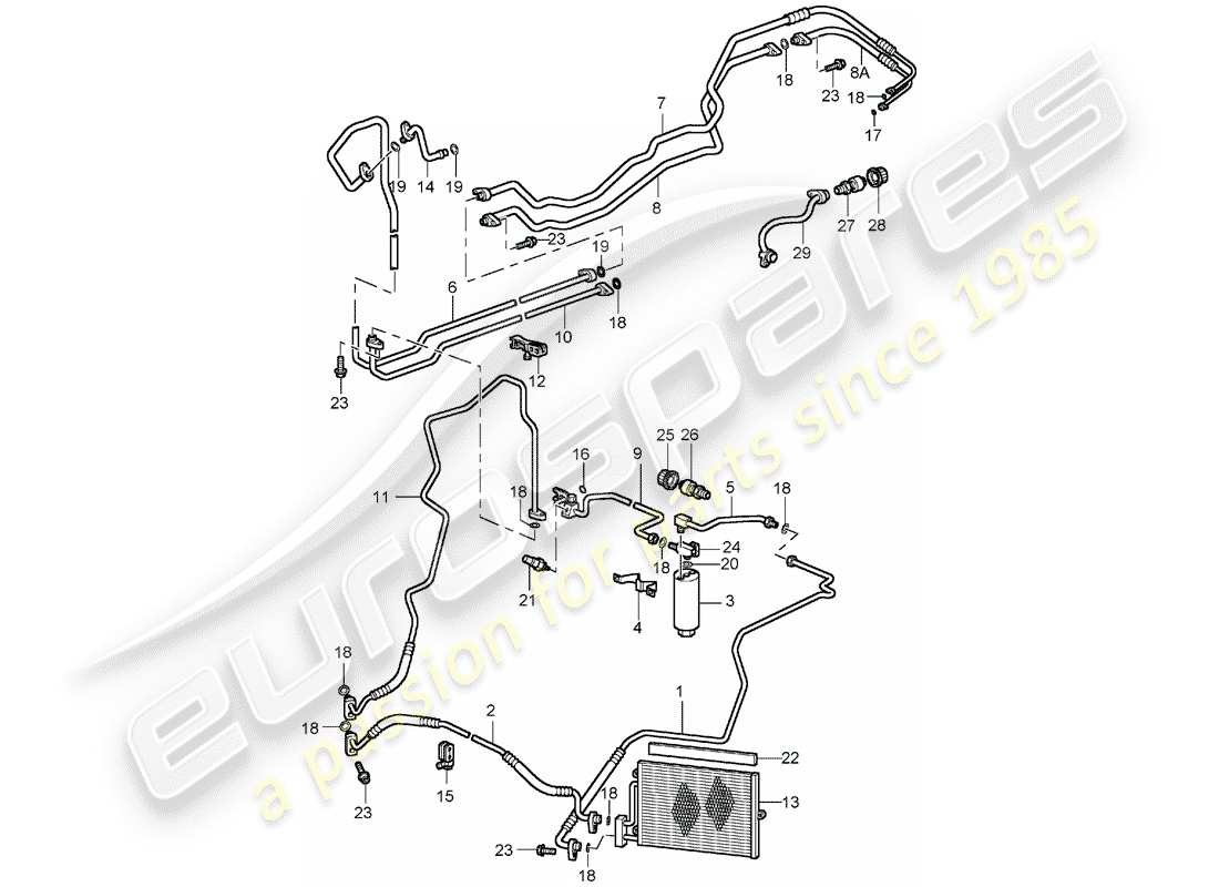 a part diagram from the porsche 2002 (996 turbo / gt2) parts catalogue