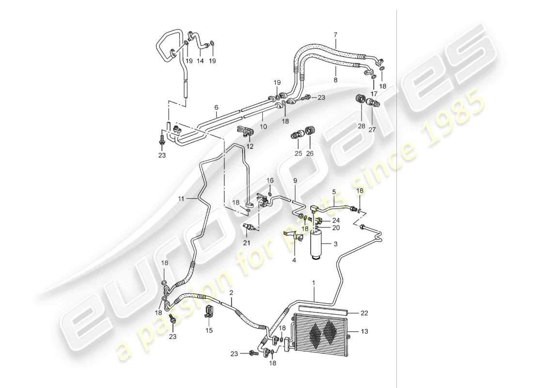 a part diagram from the porsche 2002 (986 boxster) parts catalogue