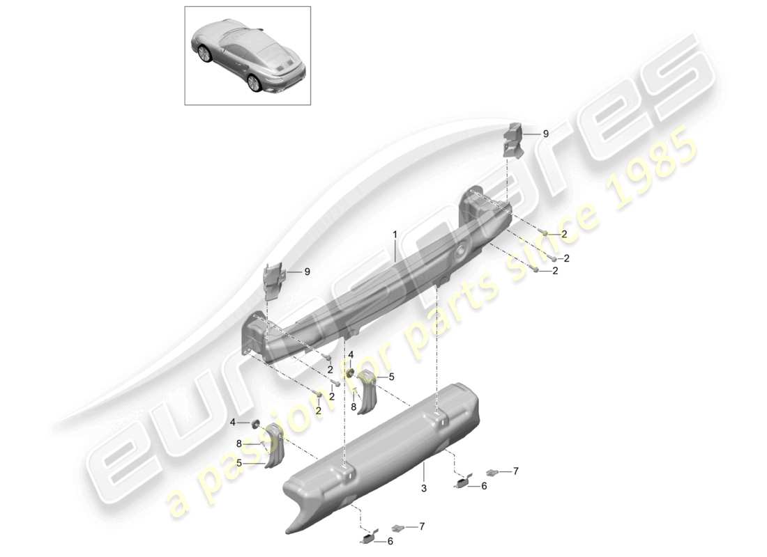 a part diagram from the porsche 991 parts catalogue