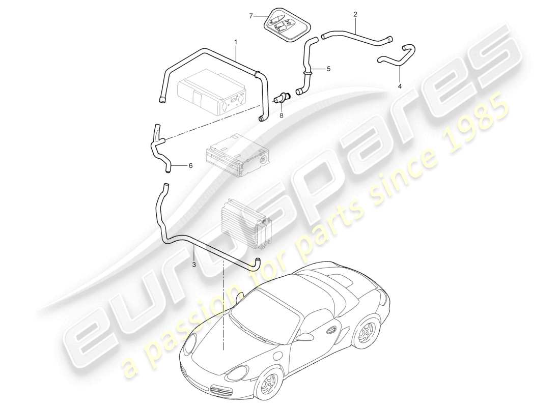 a part diagram from the porsche 2006 (987 boxster) parts catalogue
