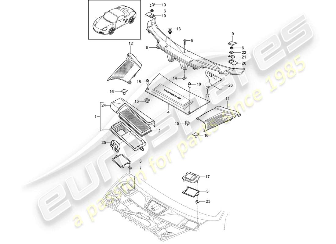 a part diagram from the porsche 2006 (987 boxster) parts catalogue