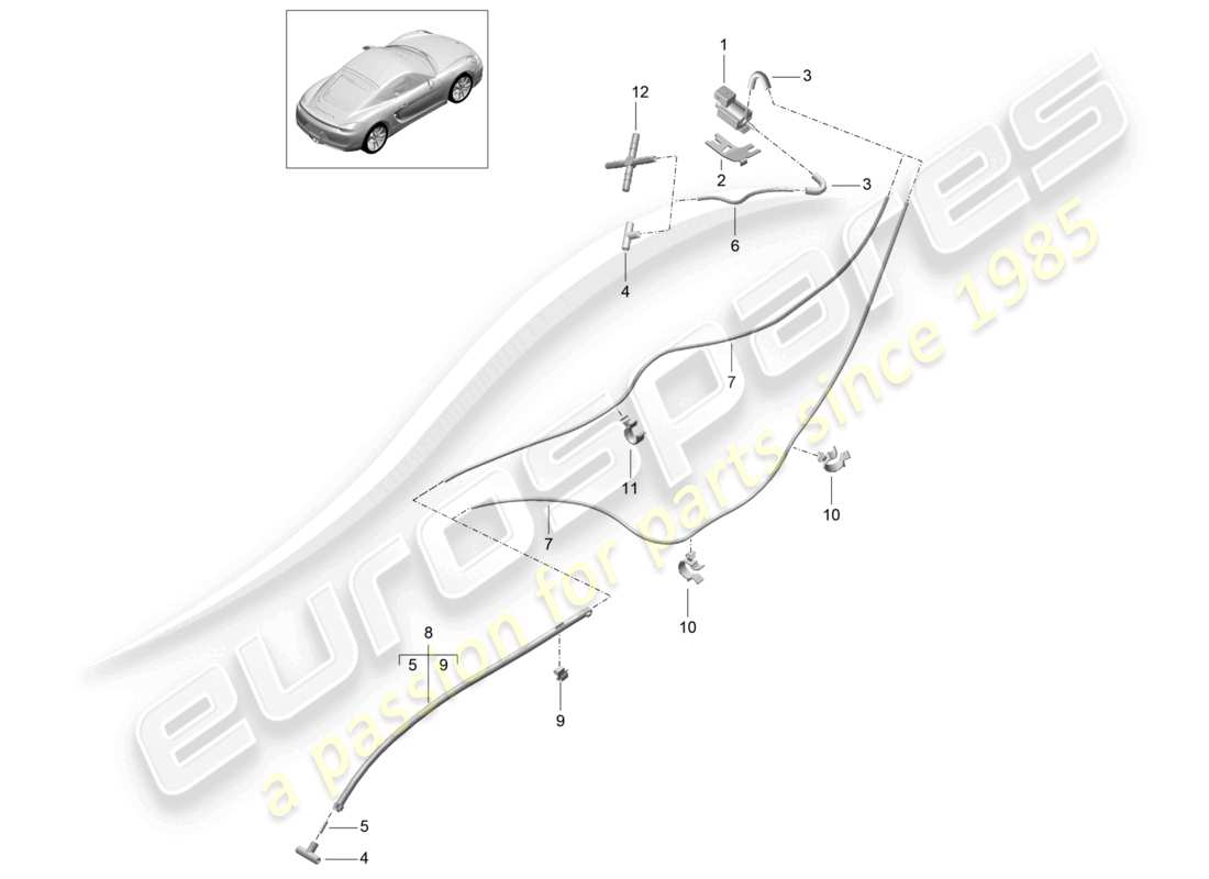 a part diagram from the porsche cayman parts catalogue