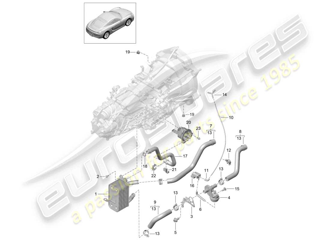 a part diagram from the porsche 2016 (981 cayman) parts catalogue