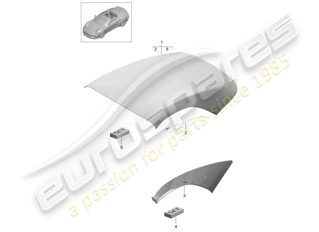 a part diagram from the porsche 2020 (991-2 turbo) parts catalogue