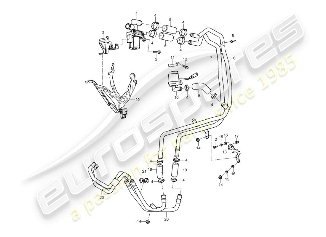 a part diagram from the porsche 2003 (cayenne e1 9pa) parts catalogue