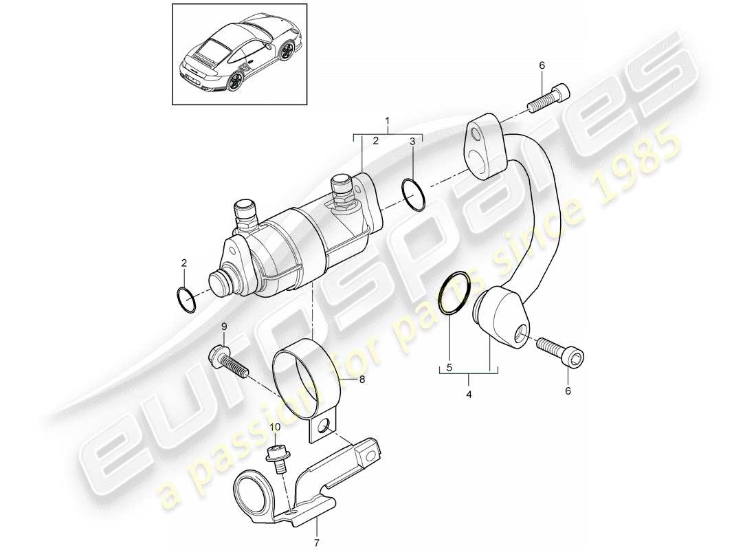 a part diagram from the porsche 2011 (997-2 turbo / gt2 rs) parts catalogue