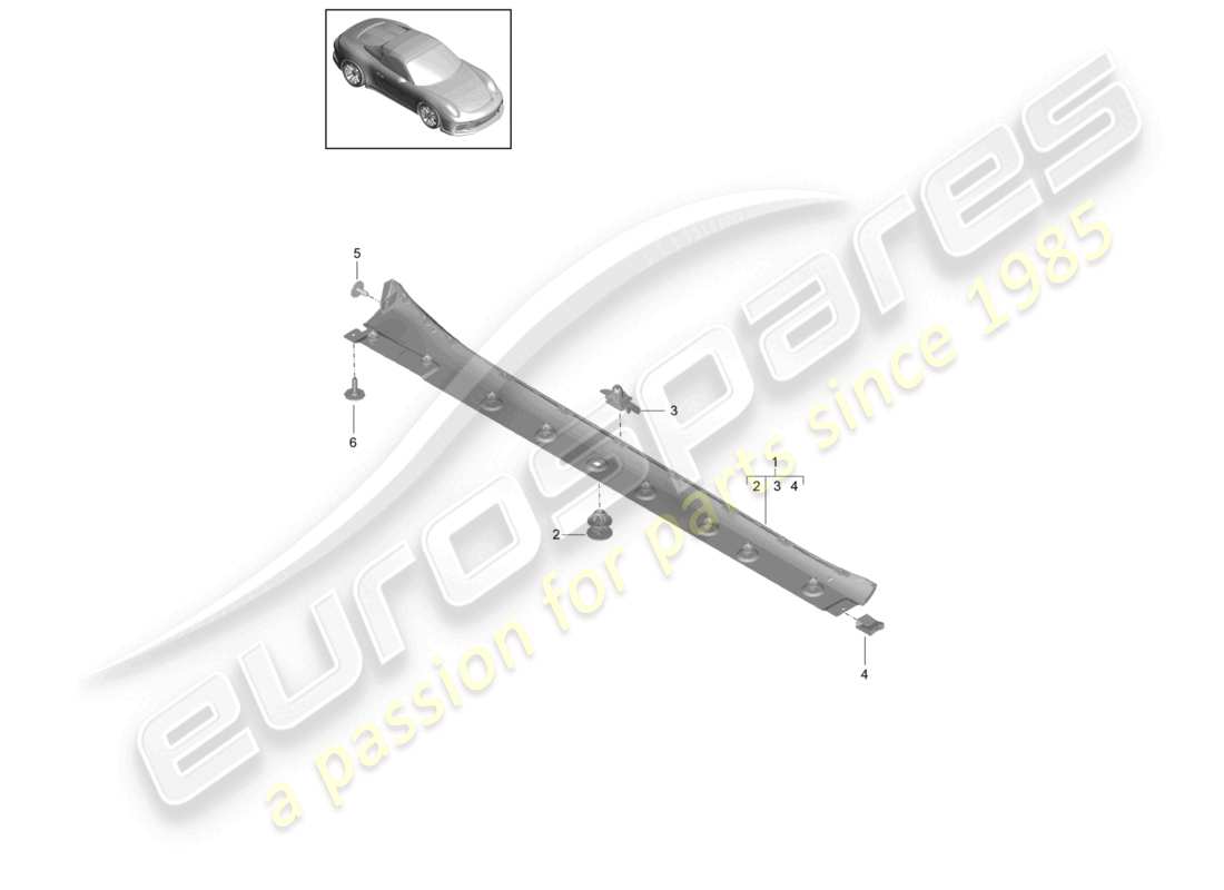 a part diagram from the porsche 2016 (991-1 r/gt3/rs) parts catalogue