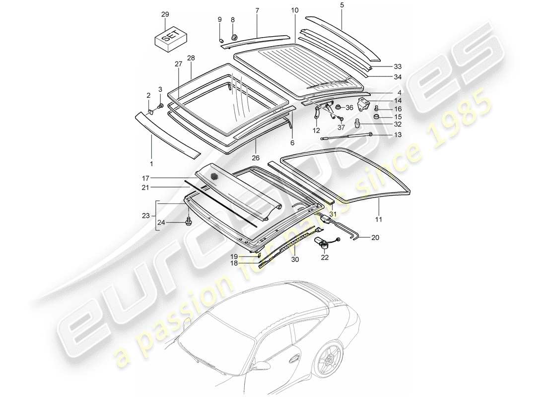 a part diagram from the porsche 997 parts catalogue