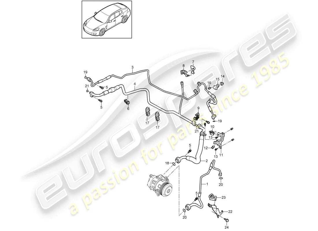 a part diagram from the porsche 2012 (panamera 970) parts catalogue