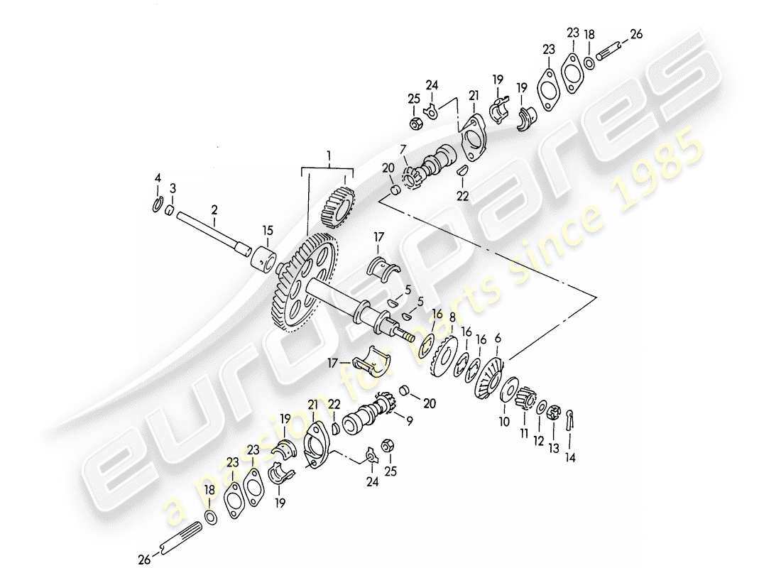 a part diagram from the porsche 1952 (356/356a) parts catalogue