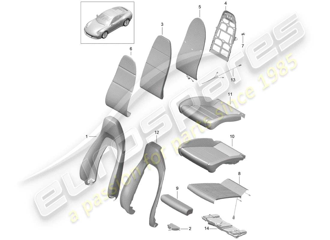 a part diagram from the porsche 2020 (991-2) parts catalogue