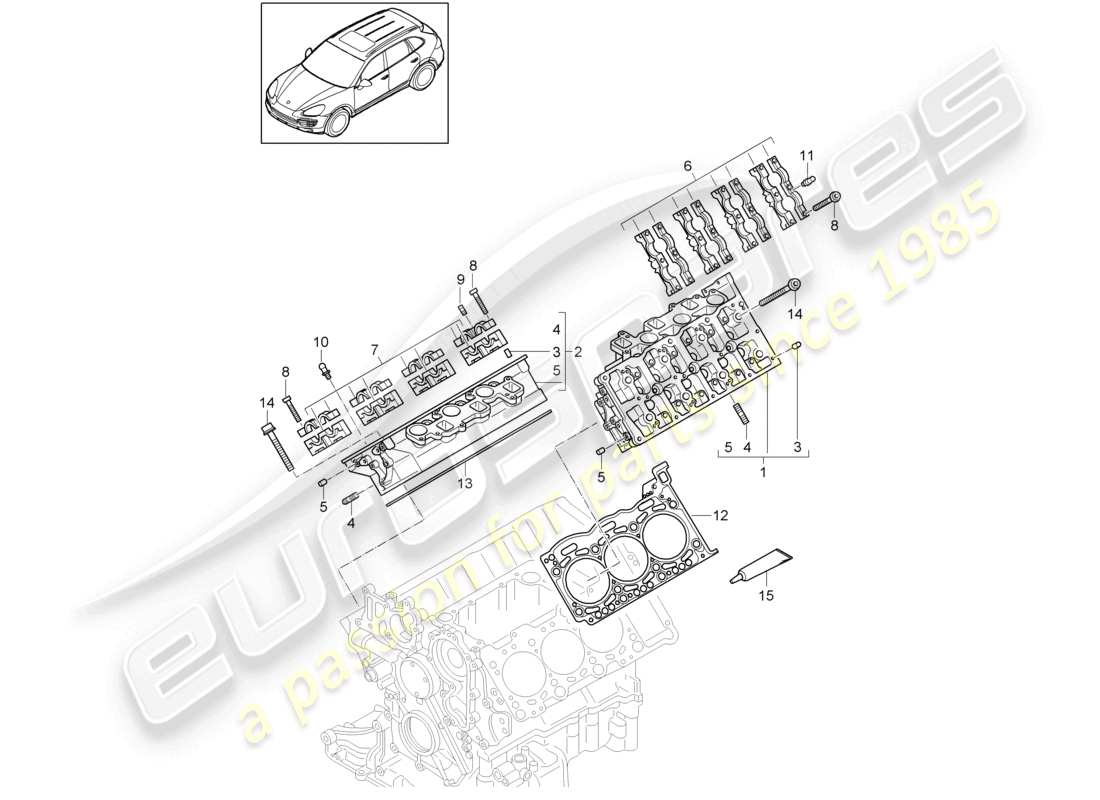 a part diagram from the porsche 2016 (cayenne e2 92a) parts catalogue