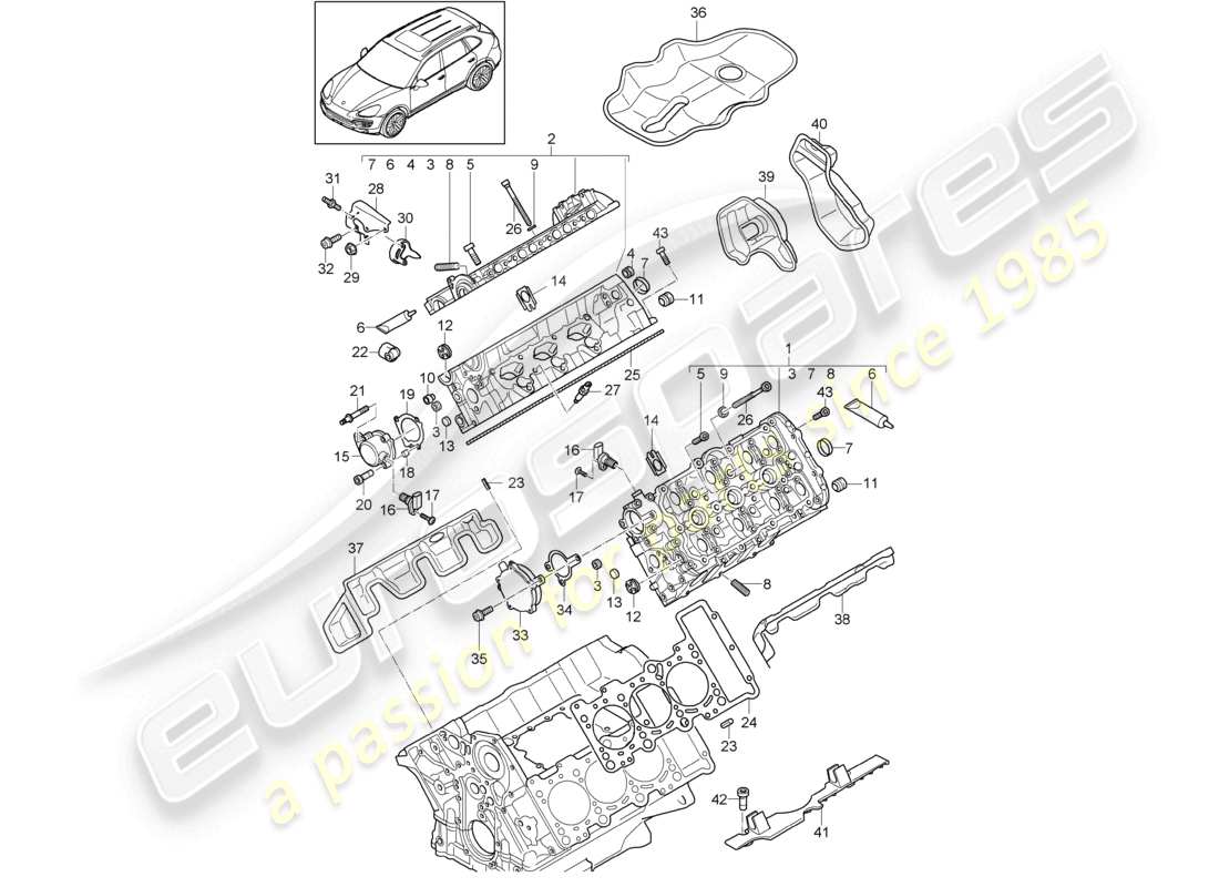 a part diagram from the porsche 2013 (cayenne e2 92a) parts catalogue