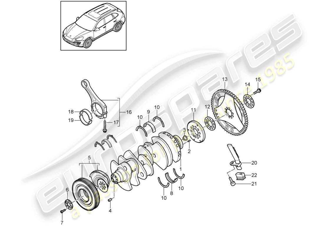 a part diagram from the porsche cayenne parts catalogue