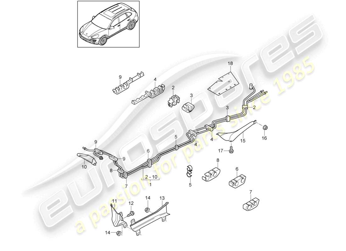 a part diagram from the porsche 2014 (cayenne e2 92a) parts catalogue