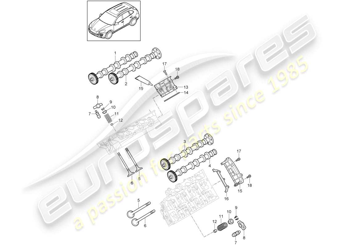a part diagram from the porsche 2013 (cayenne e2 92a) parts catalogue