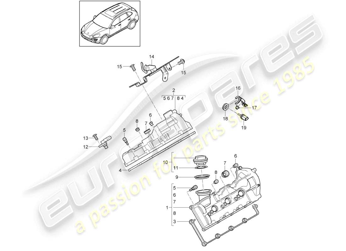 a part diagram from the porsche 2017 (cayenne e2 92a) parts catalogue