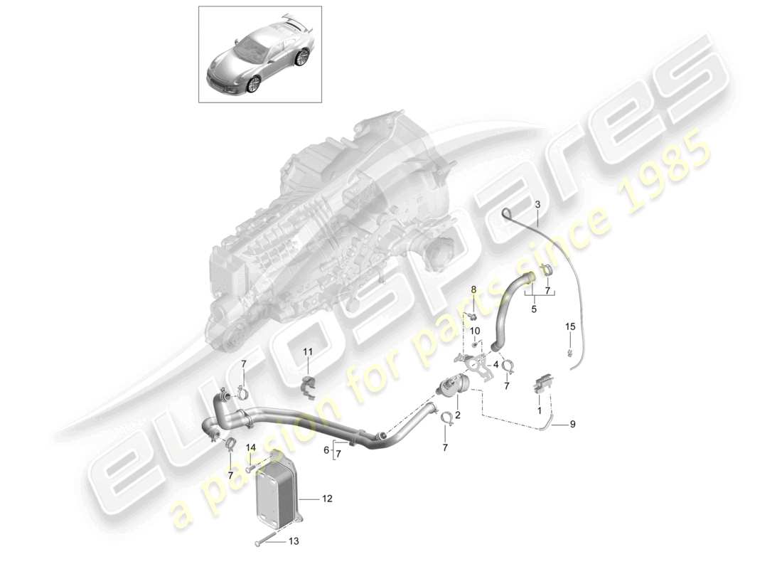 a part diagram from the porsche 991 parts catalogue