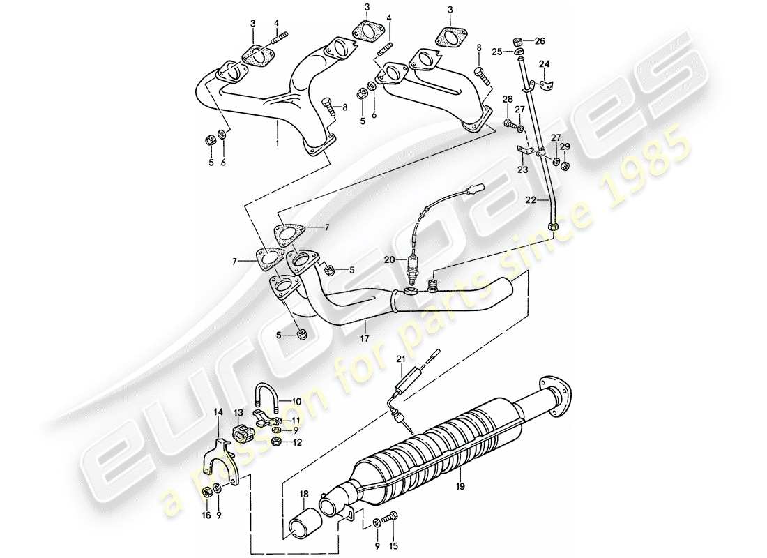 a part diagram from the porsche 1987 (944) parts catalogue