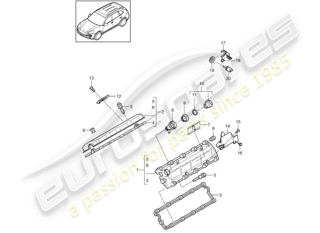 a part diagram from the porsche 2014 (cayenne e2 92a) parts catalogue