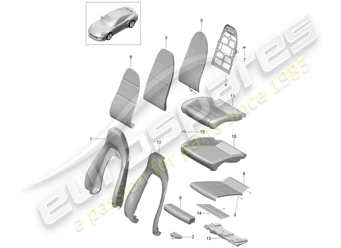 a part diagram from the porsche 991 parts catalogue