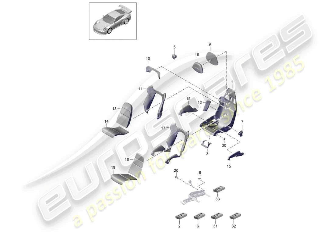 a part diagram from the porsche 991 parts catalogue