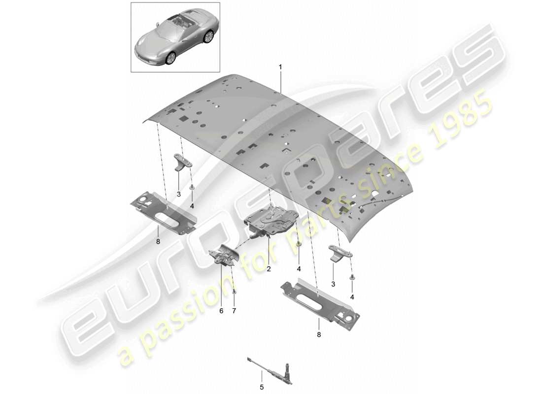 a part diagram from the porsche 991 parts catalogue