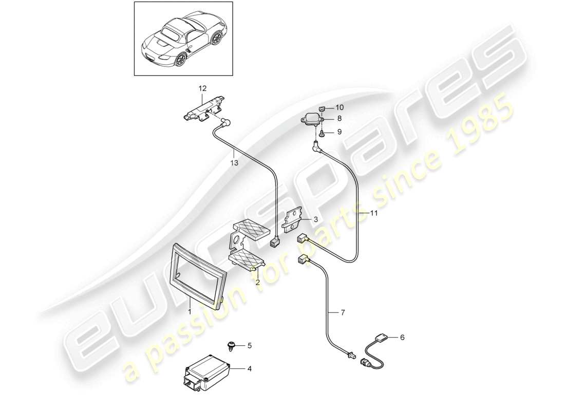 a part diagram from the porsche 2011 (987 boxster) parts catalogue