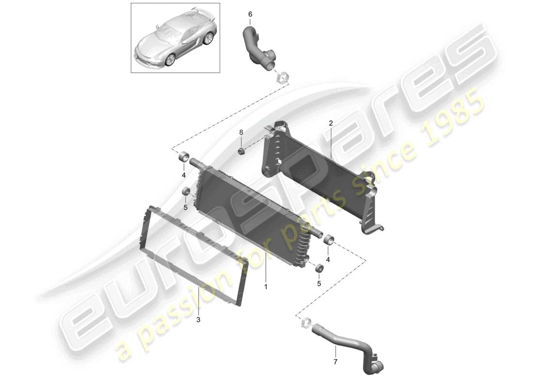 a part diagram from the porsche 2016 (981 cayman gt4) parts catalogue